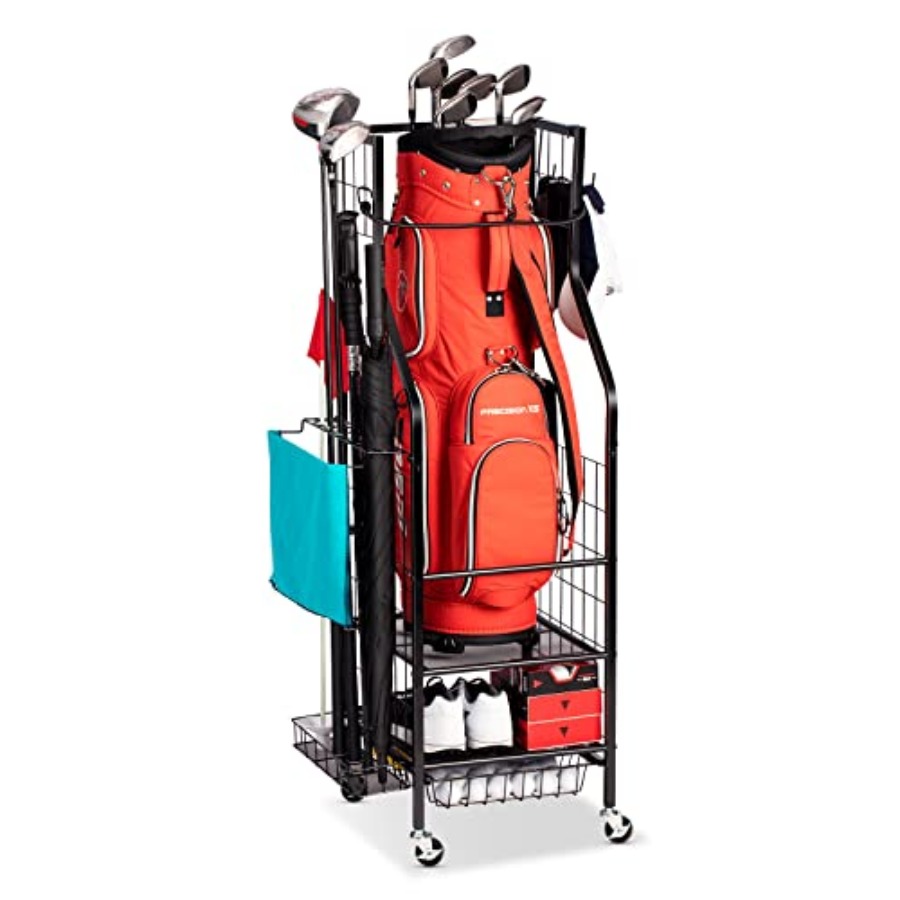 Golf Equipment Garage Organizer - Golf Bags Storage Garage Organizer -