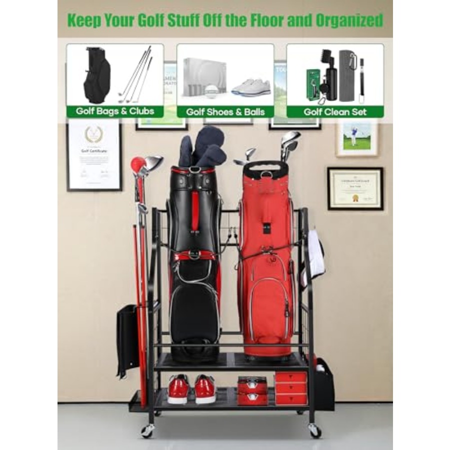 Golf Bag Storage Garage Organi - Golf Equipment Garage Organizer 评论和价格