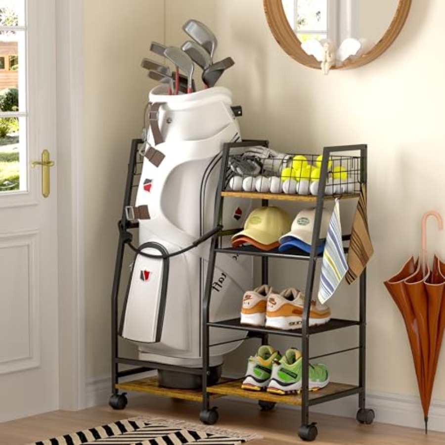 Golf Bag Garage Storage Rack w - Golf Equipment Garage Organizer 评论和价格