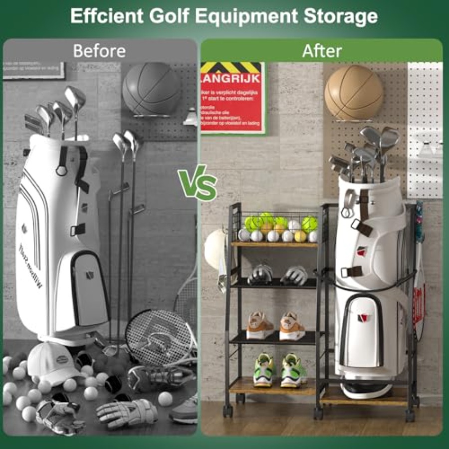 Golf Bag Garage Storage Rack w - Golf Equipment Garage Organizer 评论和价格