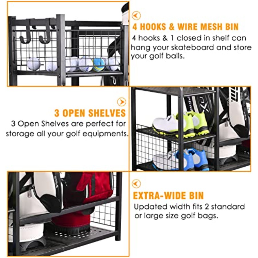 Golf Bag Garage Storage Organi - Golf Equipment Garage Organizer 评论和价格