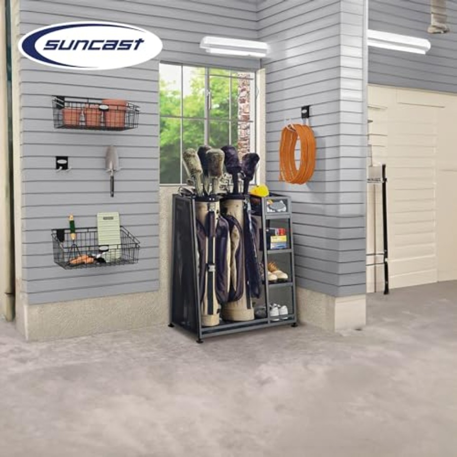 Heavy-duty metal golf bag and  - Golf Equipment Garage Organizer 评论和价格