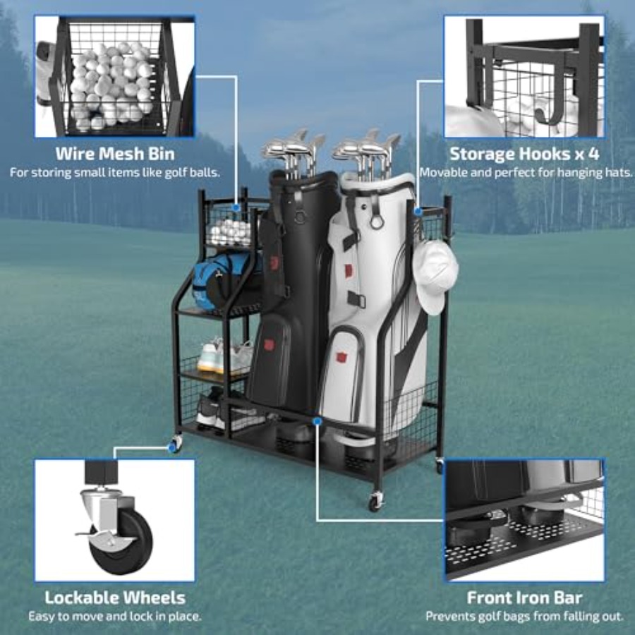 Golf Bag Storage Garage Organi - Golf Equipment Garage Organizer 评论和价格