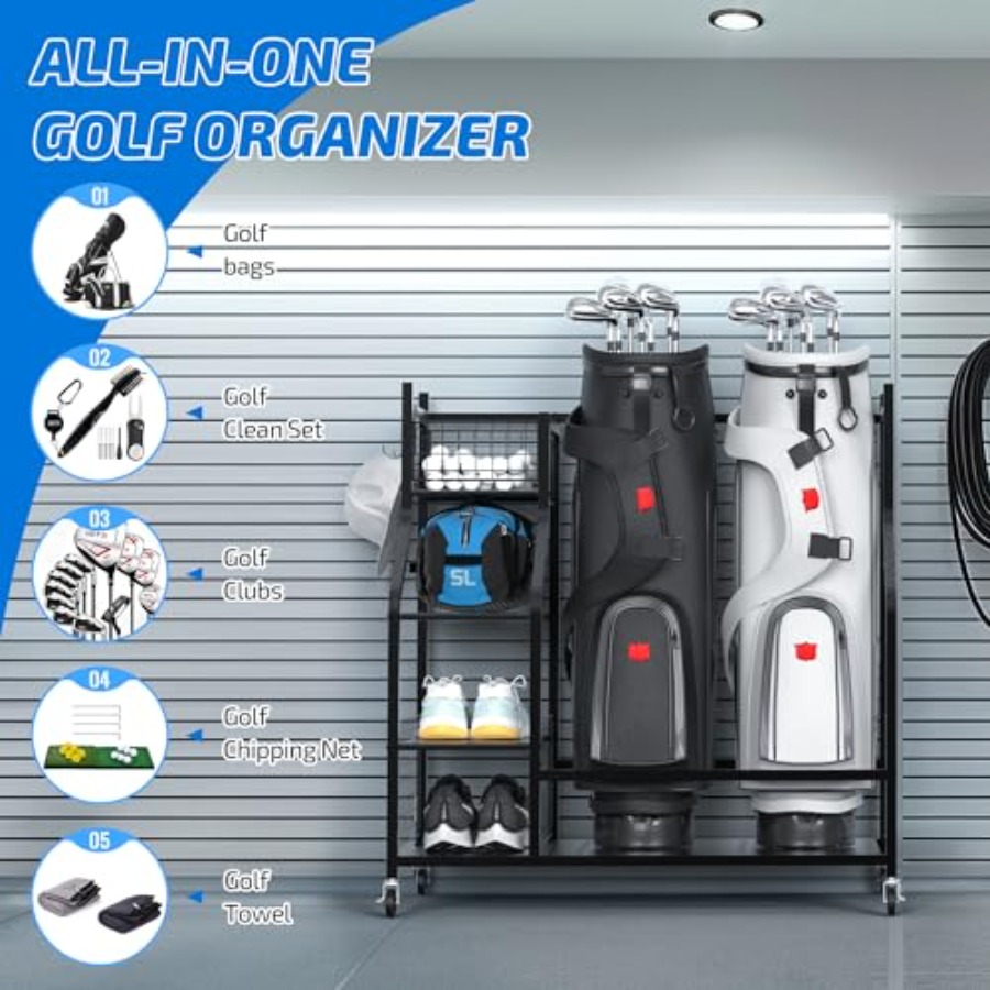 Golf Bag Storage Garage Organi - Golf Equipment Garage Organizer 评论和价格