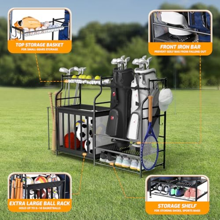 Sports Equipment Organizer Rac - Golf Equipment Garage Organizer 评论和价格