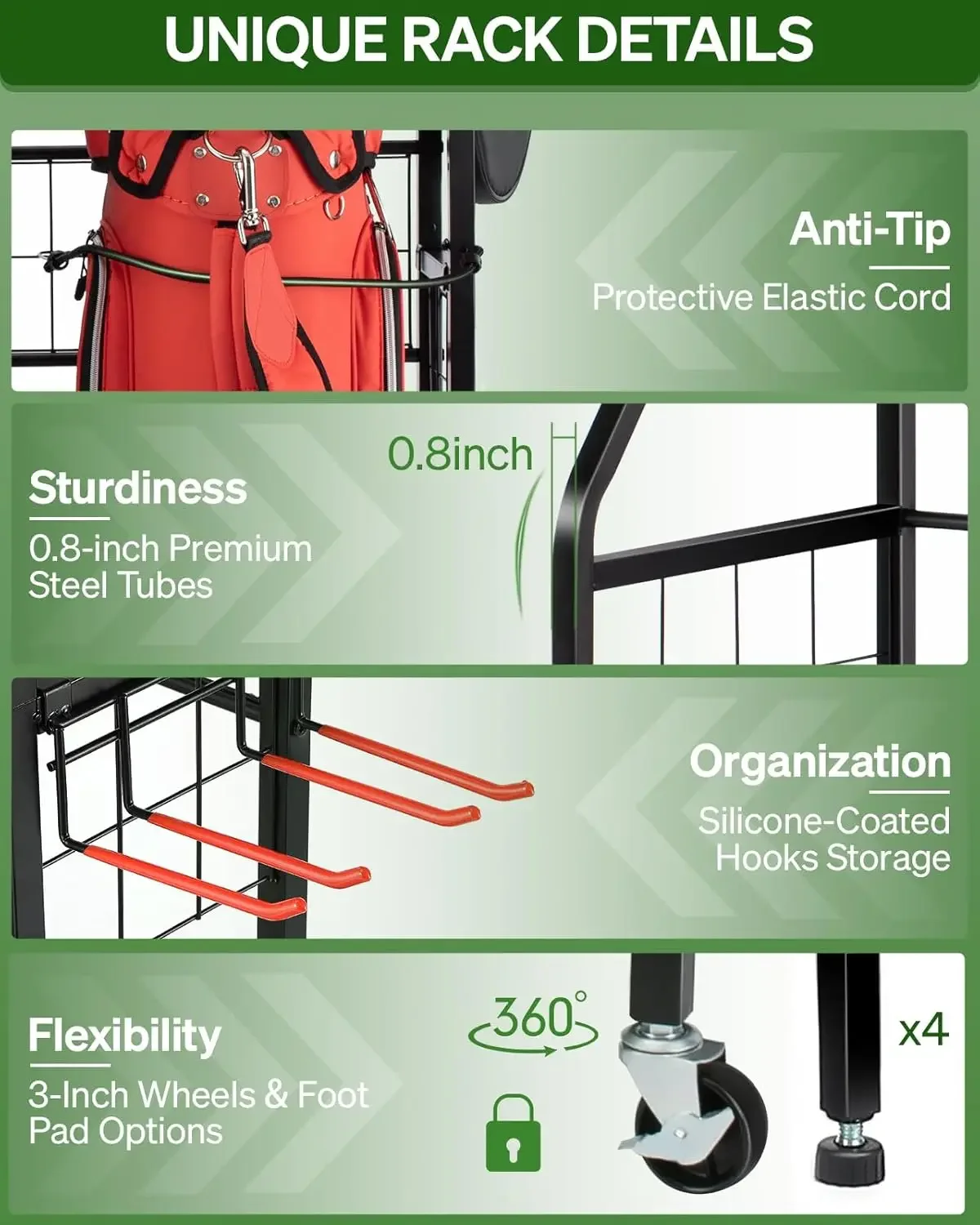Golf Bag Storage Garage Organi - Golf Equipment Garage Organizer 评论和价格