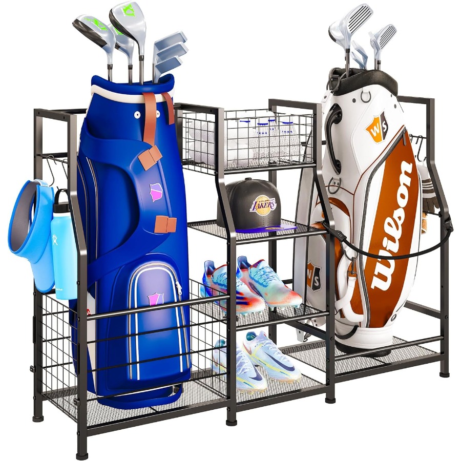 Golf Bag Stand Garage Storage  - Golf Equipment Garage Organizer 评论和价格