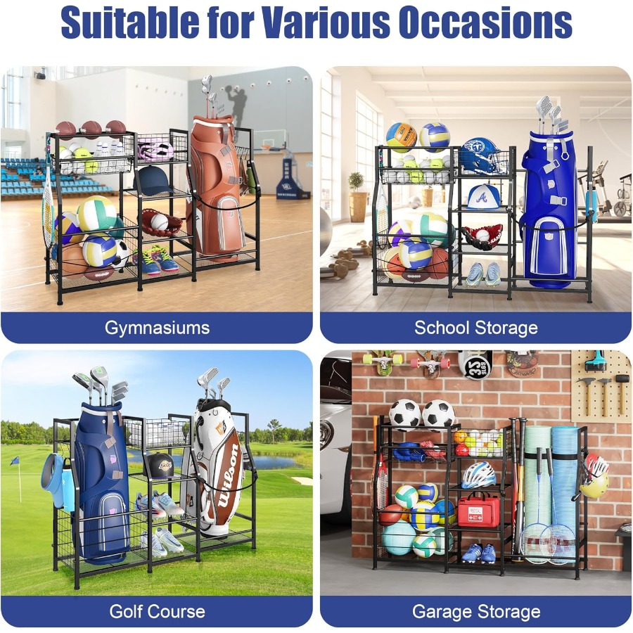 Golf Bag Stand Garage Storage  - Golf Equipment Garage Organizer 评论和价格