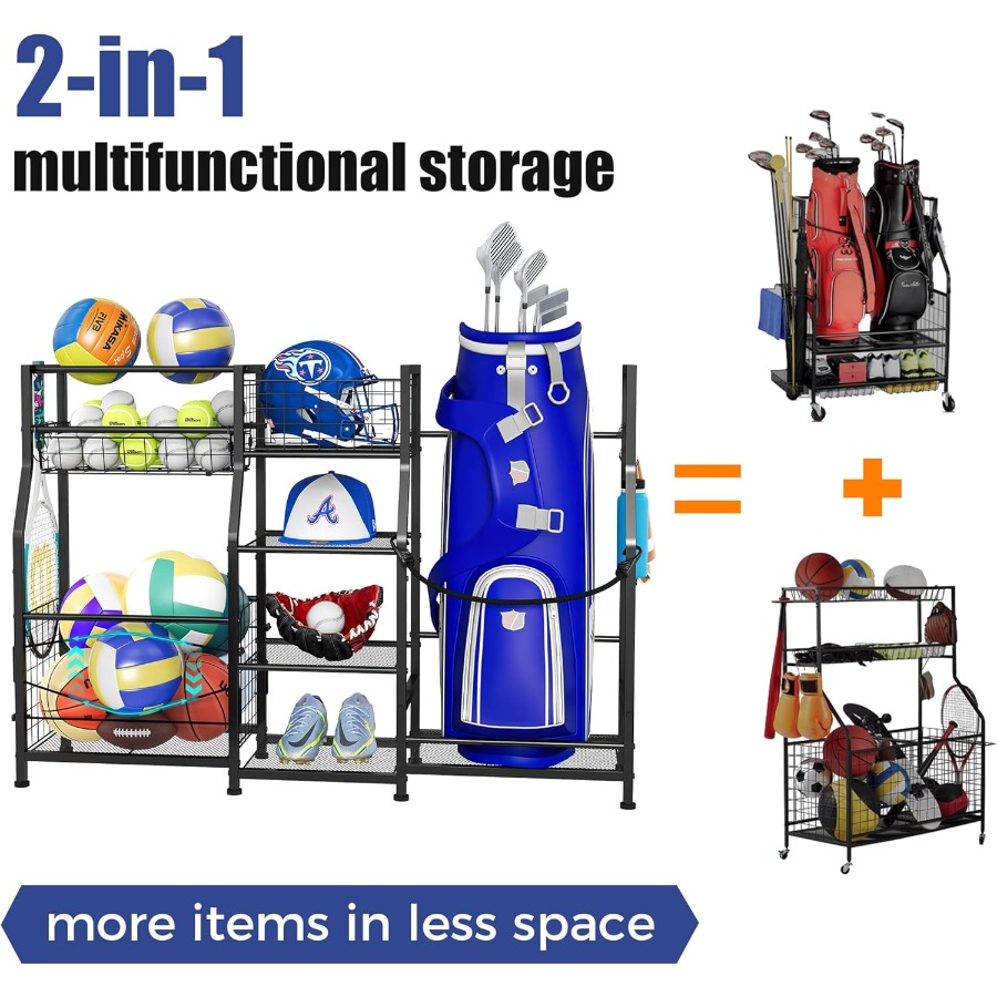 Golf Bag Stand Garage Storage  - Golf Equipment Garage Organizer 评论和价格