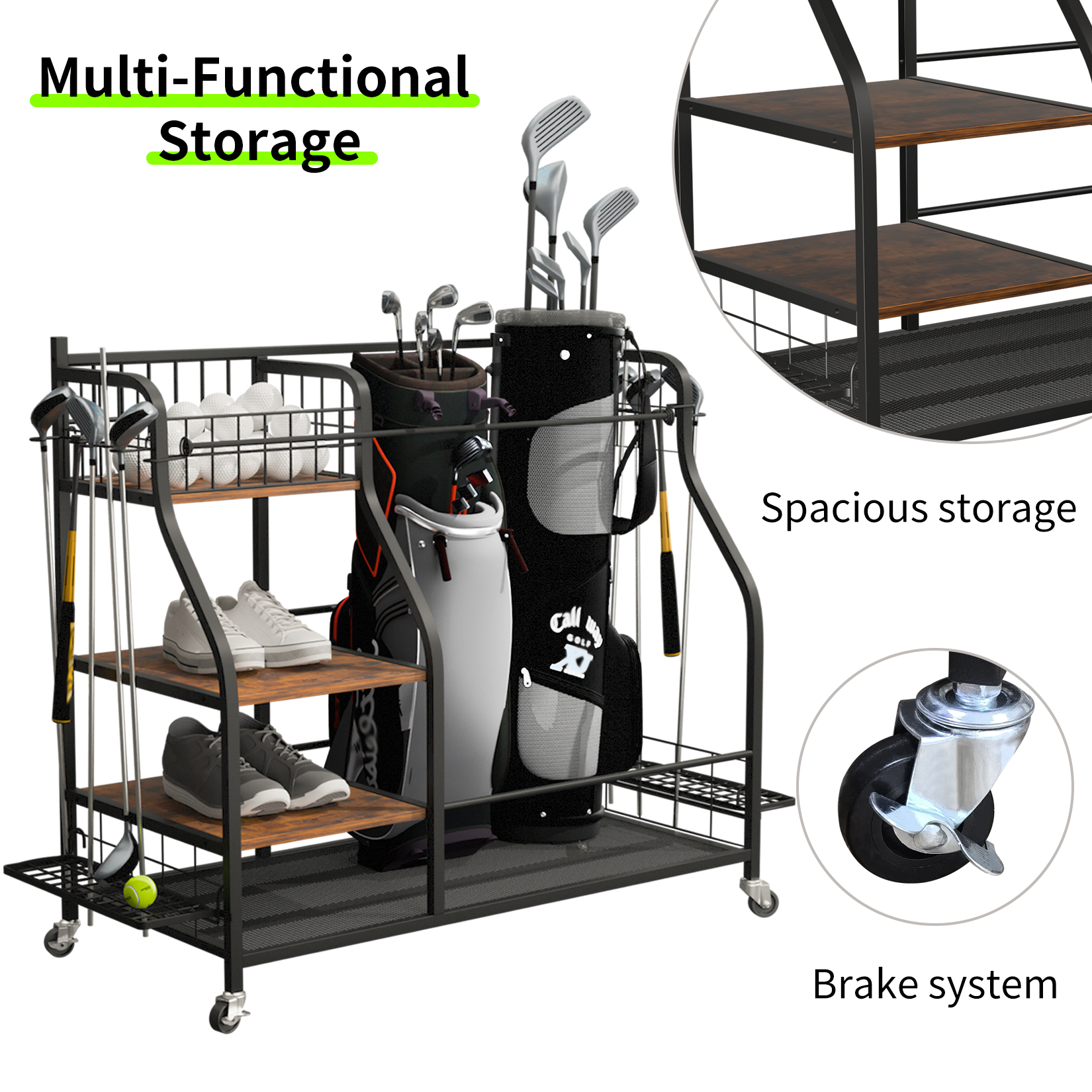 Golf Storage Garage Organizer  - Golf Equipment Garage Organizer 评论和价格