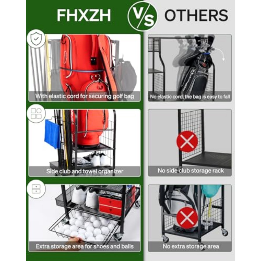 Golf Bags Storage Garage Organ - Golf Equipment Garage Organizer 评论和价格