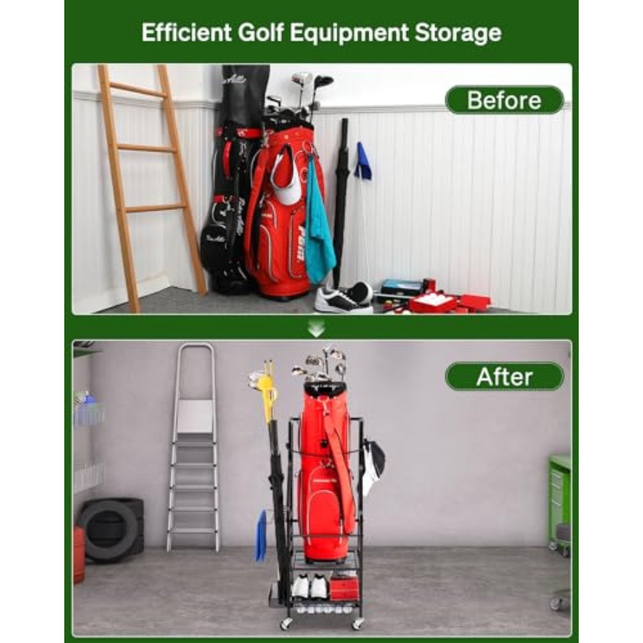Golf Bags Storage Garage Organ - Golf Equipment Garage Organizer 评论和价格