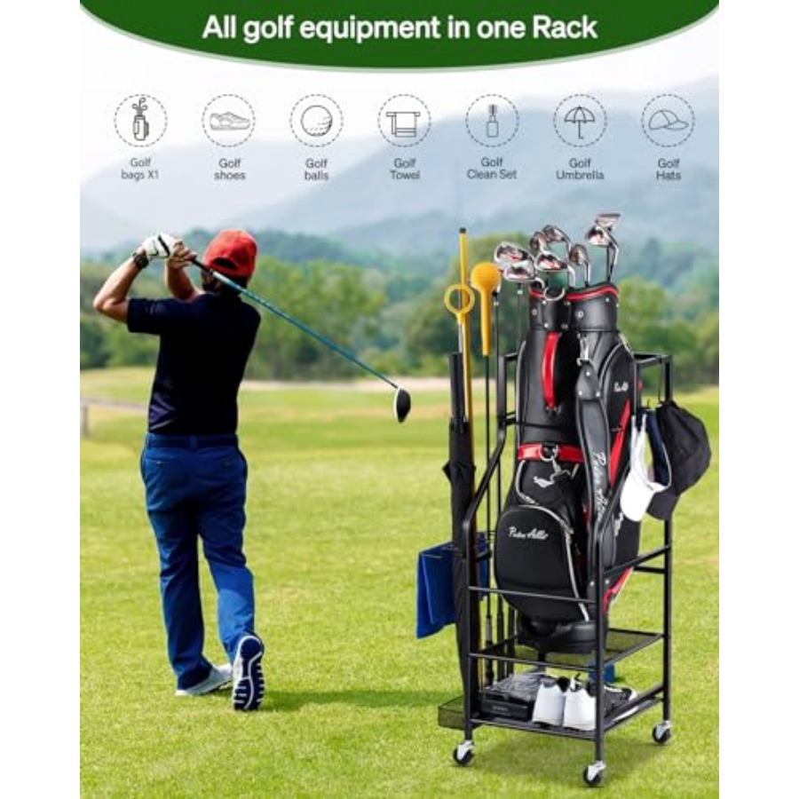 Golf Bags Storage Garage Organ - Golf Equipment Garage Organizer 评论和价格