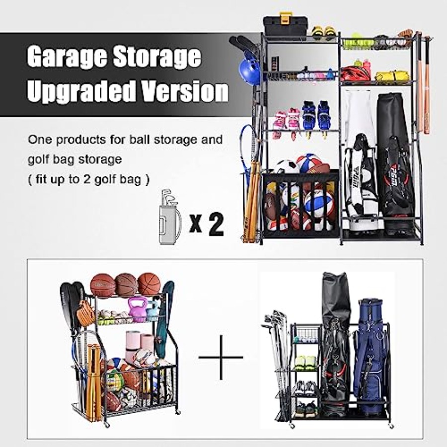 Garage Sports Equipment Storag - Golf Equipment Garage Organizer 评论和价格