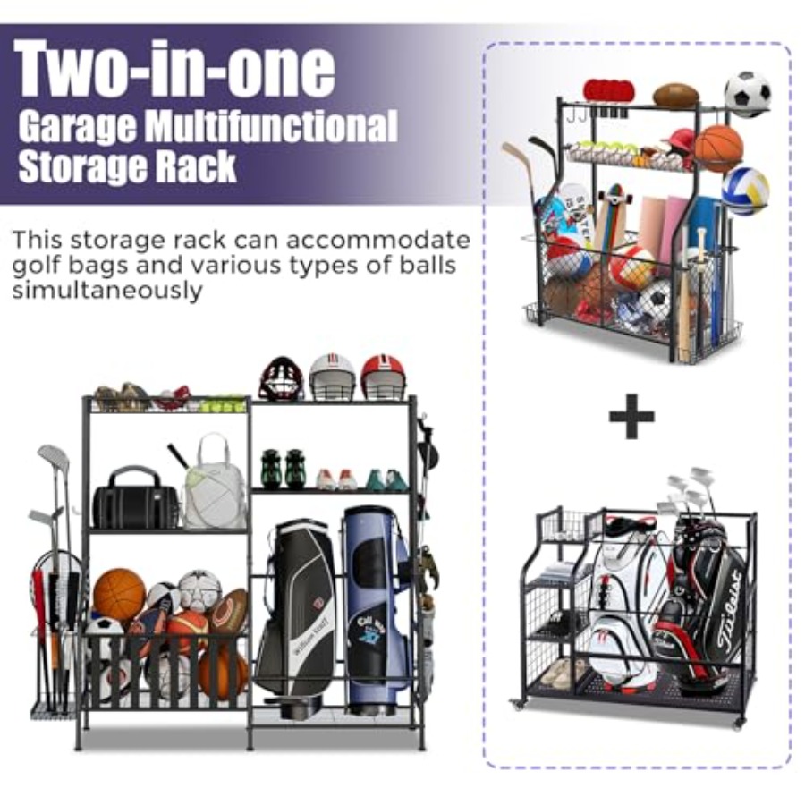 Sports Equipment Organizer Hea - Golf Equipment Garage Organizer 评论和价格