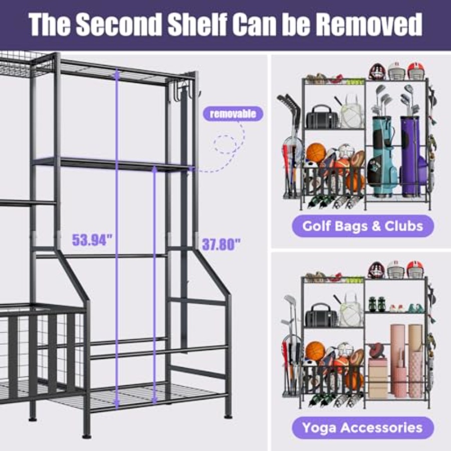 Sports Equipment Organizer Hea - Golf Equipment Garage Organizer 评论和价格