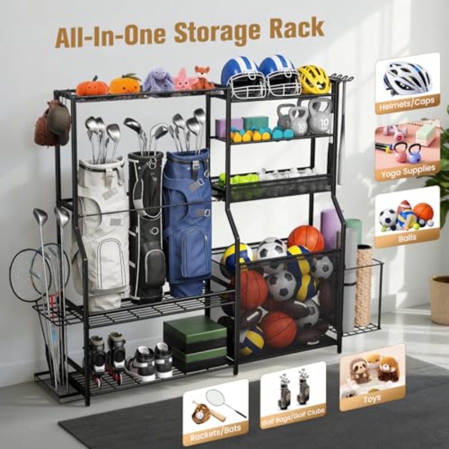 Garage Sports Equipment Organi - Golf Equipment Garage Organizer 评论和价格