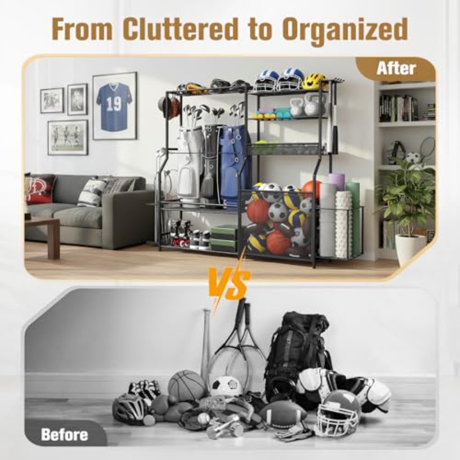 Garage Sports Equipment Organi - Golf Equipment Garage Organizer 评论和价格