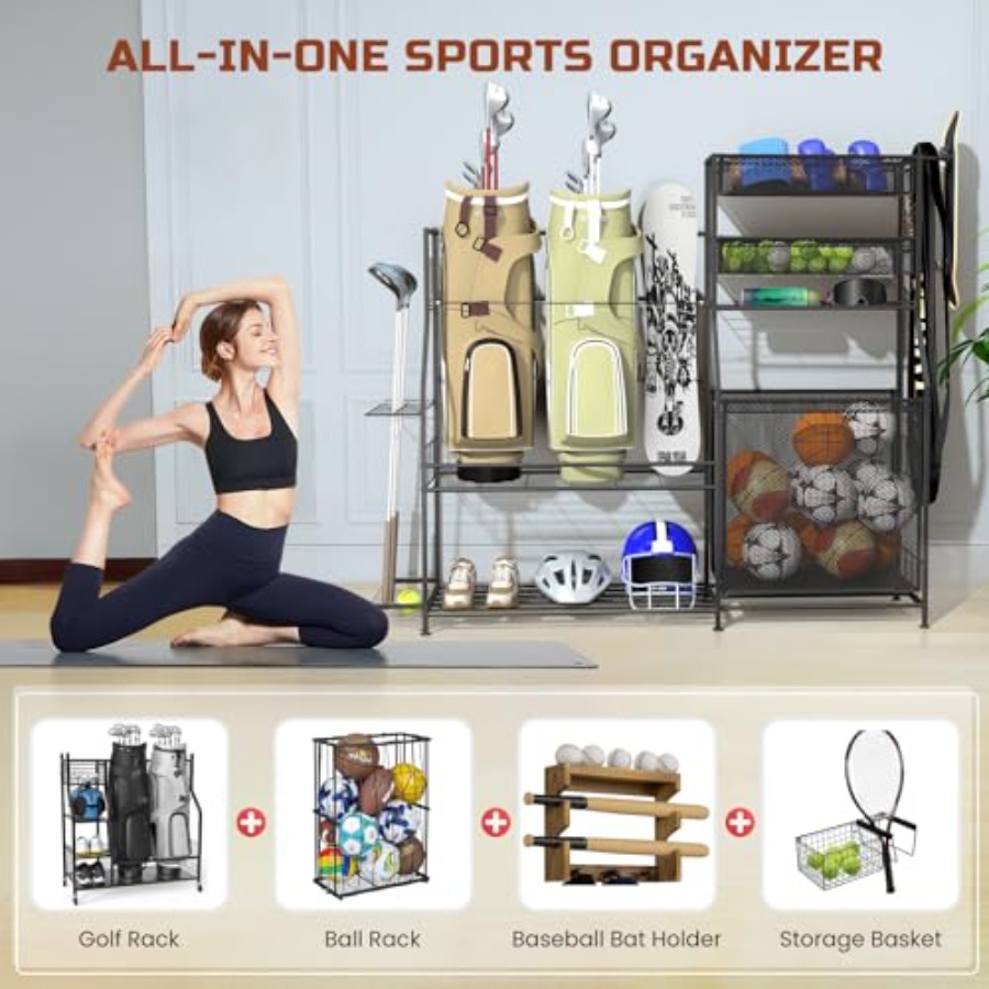 Garage Sports Equipment Organi - Golf Equipment Garage Organizer 评论和价格