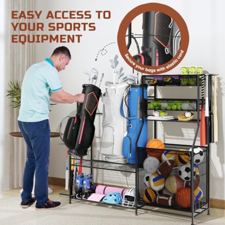 Garage Sports Equipment Organi - Golf Equipment Garage Organizer 评论和价格