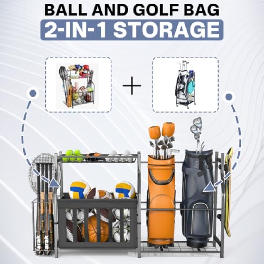 Garage Sports Equipment Organi - Golf Equipment Garage Organizer 评论和价格
