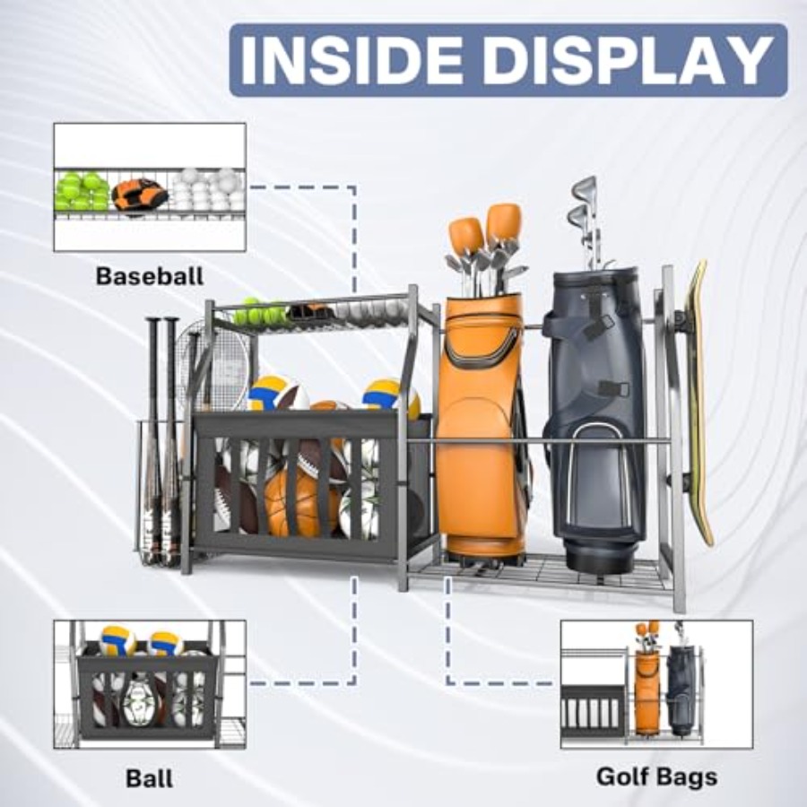 Garage Sports Equipment Organi - Golf Equipment Garage Organizer 评论和价格