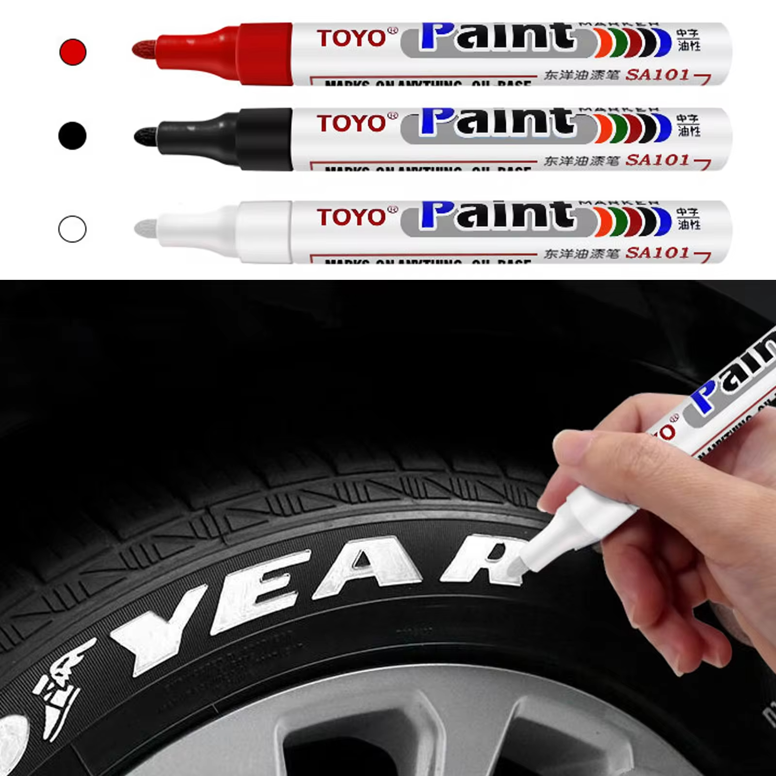 White Waterproof Auto Tire Pai - Tee Height Marker 评论和价格