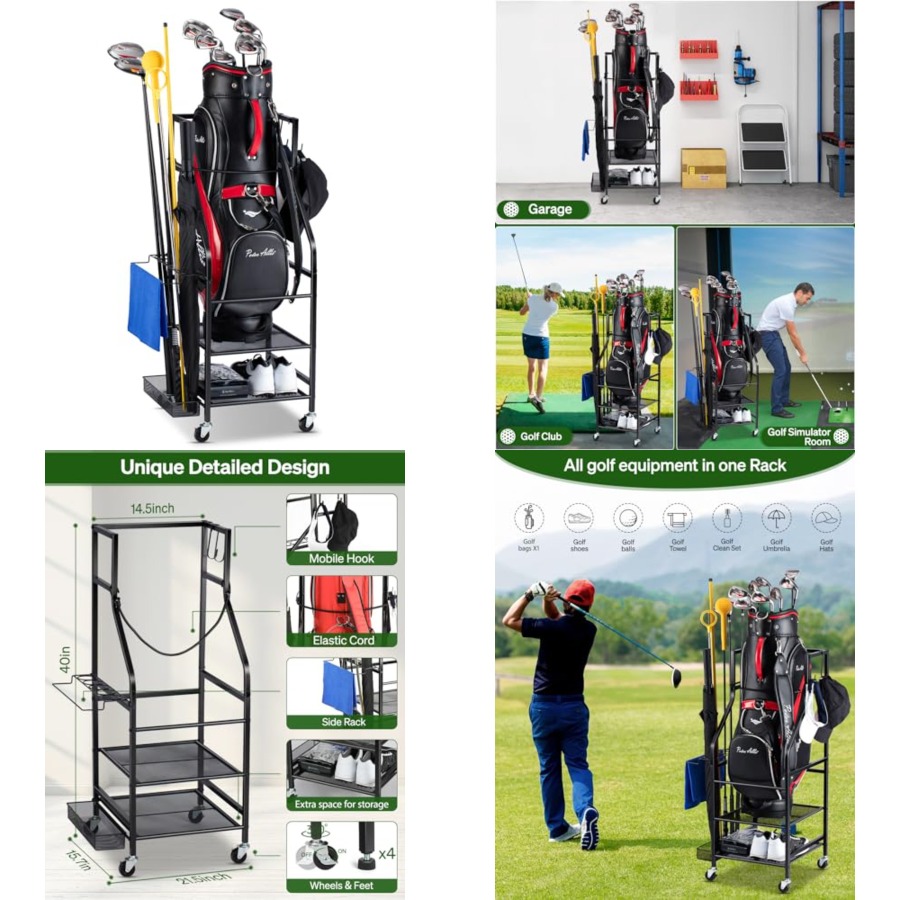 Golf Bags Storage Garage Organ - Golf Equipment Garage Organizer 评论和价格